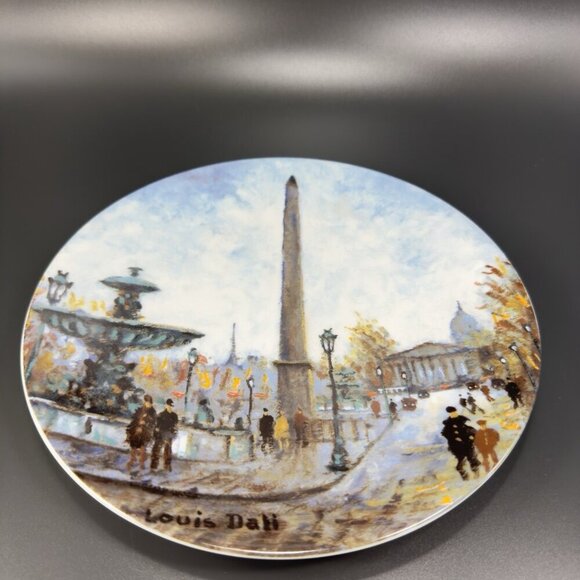 La Place de la Concorde Dish Plate Louis Dali Les Douze Sites Parisiens Ceramic - Picture 11 of 11